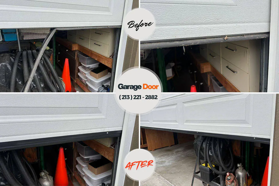 Before and after: garage door repair Fort Hall, ID